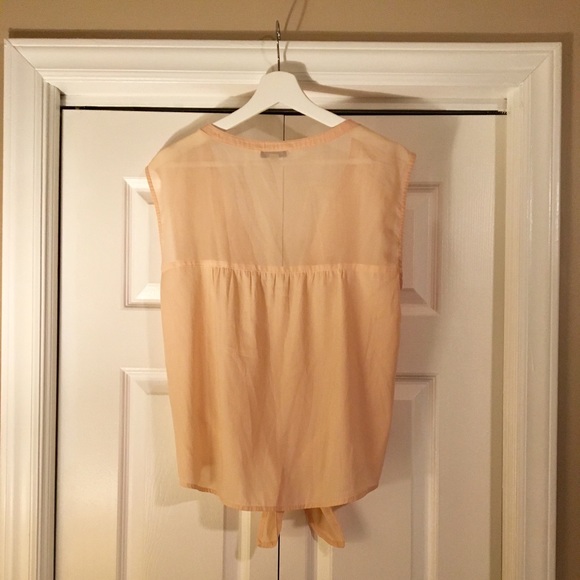 American Eagle Sheer Blush Tie Up Crop Top Medium - Picture 4 of 7